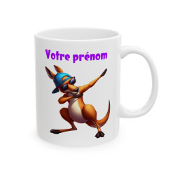 Mug Personnalisable Prénom Texte animal Kangourou Qui Dab enfant/adulte