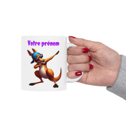Mug Personnalisable Prénom Texte animal Kangourou Qui Dab enfant/adulte