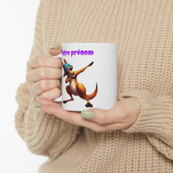 Mug Personnalisable Prénom Texte animal Kangourou Qui Dab enfant/adulte