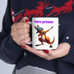 Mug Personnalisable Prénom Texte animal Kangourou Qui Dab enfant/adulte