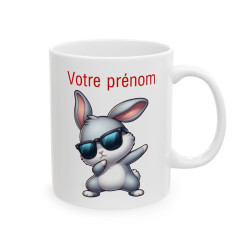 Mug Personnalisable Personnalisé Prénom Texte animal animaux  Lapin Qui Dab pour enfant et adulte