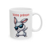 Mug Personnalisable Personnalisé Prénom Texte animal animaux  Lapin Qui Dab pour enfant et adulte
