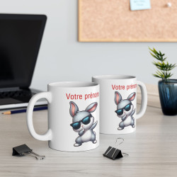 Mug Personnalisable Personnalisé Prénom Texte animal animaux  Lapin Qui Dab pour enfant et adulte