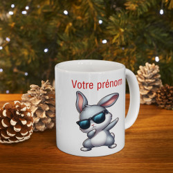 Mug Personnalisable Personnalisé Prénom Texte animal animaux  Lapin Qui Dab pour enfant et adulte