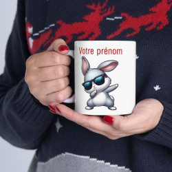 Mug Personnalisable Personnalisé Prénom Texte animal animaux  Lapin Qui Dab pour enfant et adulte