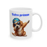 Mug Personnalisable Prénom Texte animaux animal Chien Qui Dab pour enfant et adulte