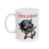 Mug Personnalisable Personnalisé Prénom Texte animal animaux Loup Qui Dab pour enfant et adulte