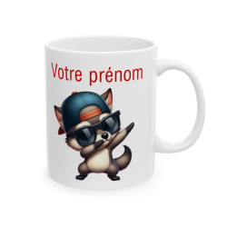 Mug Personnalisable Personnalisé Prénom Texte animal animaux Loup Qui Dab pour enfant et adulte