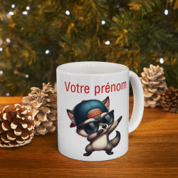 Mug Personnalisable Personnalisé Prénom Texte animal animaux Loup Qui Dab pour enfant et adulte