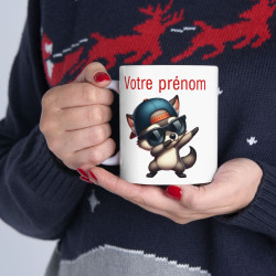 Mug Personnalisable Personnalisé Prénom Texte animal animaux Loup Qui Dab pour enfant et adulte