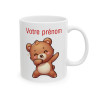 Mug Personnalisable Personnalisé Prénom Texte animal animaux Ours Qui Dab pour enfant et adulte
