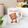 Mug Personnalisable Personnalisé Prénom Texte animal animaux Ours Qui Dab pour enfant et adulte
