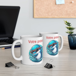 Mug Personnalisable Personnalisé Prénom Texte animal animaux Dauphin Qui Dab pour enfant et adulte
