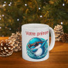 Mug Personnalisable Personnalisé Prénom Texte animal animaux Dauphin Qui Dab pour enfant et adulte