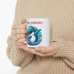 Mug Personnalisable Personnalisé Prénom Texte animal animaux Dauphin Qui Dab pour enfant et adulte