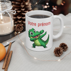 Mug Tasse Personnalisable Personnalisé Prénom Texte animal animaux Crocodile Qui Dab pour enfant et adulte
