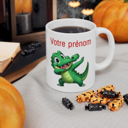 Mug Tasse Personnalisable Personnalisé Prénom Texte animal animaux Crocodile Qui Dab pour enfant et adulte