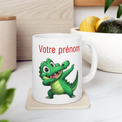 Mug Tasse Personnalisable Personnalisé Prénom Texte animal animaux Crocodile Qui Dab pour enfant et adulte