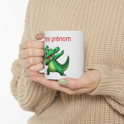 Mug Tasse Personnalisable Personnalisé Prénom Texte animal animaux Crocodile Qui Dab pour enfant et adulte