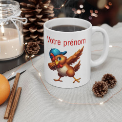 Mug Tasse Personnalisable Personnalisé Prénom Texte animal animaux Poule Qui Dab pour enfant et adulte