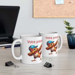 Mug Tasse Personnalisable Personnalisé Prénom Texte animal animaux Poule Qui Dab pour enfant et adulte