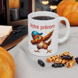 Mug Tasse Personnalisable Personnalisé Prénom Texte animal animaux Poule Qui Dab pour enfant et adulte