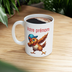 Mug Tasse Personnalisable Personnalisé Prénom Texte animal animaux Poule Qui Dab pour enfant et adulte