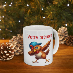 Mug Tasse Personnalisable Personnalisé Prénom Texte animal animaux Poule Qui Dab pour enfant et adulte