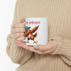 Mug Tasse Personnalisable Personnalisé Prénom Texte animal animaux Poule Qui Dab pour enfant et adulte