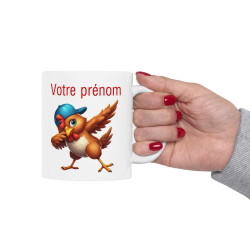 Mug Tasse Personnalisable Personnalisé Prénom Texte animal animaux Poule Qui Dab pour enfant et adulte