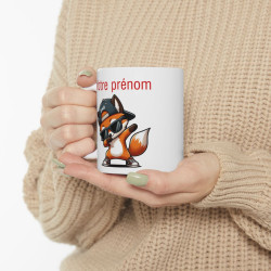 Mug Tasse Personnalisable Personnalisé Prénom Texte animal animaux Renard Qui Dab pour enfant et adulte