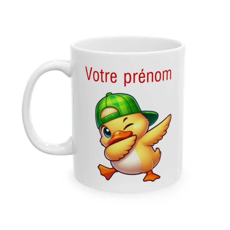 Mug Personnalisable Personnalisé Prénom Texte animal animaux Canard Qui Dab pour enfant et adulte