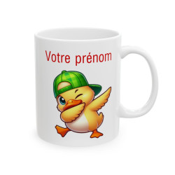 Mug Personnalisable Personnalisé Prénom Texte animal animaux Canard Qui Dab pour enfant et adulte