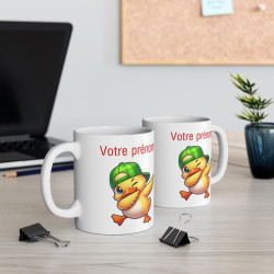 Mug Personnalisable Personnalisé Prénom Texte animal animaux Canard Qui Dab pour enfant et adulte