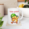 Mug Personnalisable Personnalisé Prénom Texte animal animaux Canard Qui Dab pour enfant et adulte