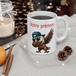 Mug Tasse Personnalisable Personnalisé Prénom Texte animal animaux Aigle Qui Dab pour enfant et adulte