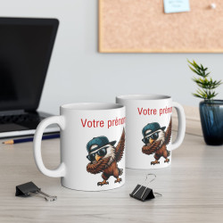 Mug Tasse Personnalisable Personnalisé Prénom Texte animal animaux Aigle Qui Dab pour enfant et adulte