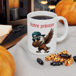 Mug Tasse Personnalisable Personnalisé Prénom Texte animal animaux Aigle Qui Dab pour enfant et adulte