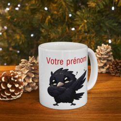 Mug Tasse Personnalisable Personnalisé Prénom Texte animal animaux Corbeau Qui Dab pour enfant et adulte
