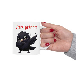 Mug Tasse Personnalisable Personnalisé Prénom Texte animal animaux Corbeau Qui Dab pour enfant et adulte