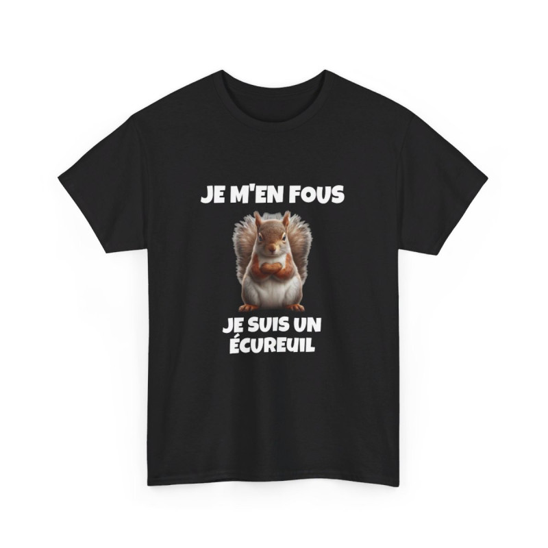 T shirt Noir Animal Je suis un écureil idée cadeau humour humoristique amusant pour homme et femme