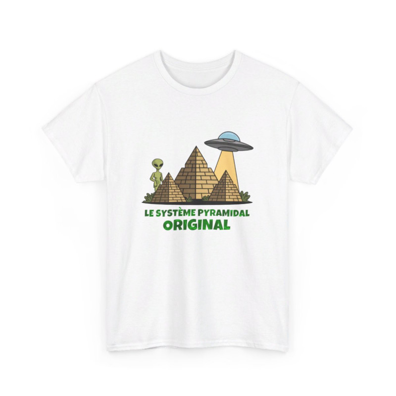 Tee shirt Alien Ovni Système Pyramidal  Soucoupe Volante Homme/Femme idée cadeau humour drole amusant