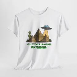 Tee shirt Alien Ovni Système Pyramidal  Soucoupe Volante Homme/Femme idée cadeau humour drole amusant