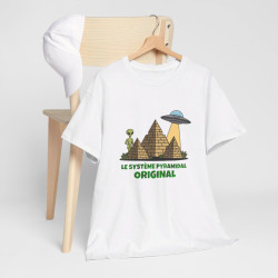 Tee shirt Alien Ovni Système Pyramidal  Soucoupe Volante Homme/Femme idée cadeau humour drole amusant