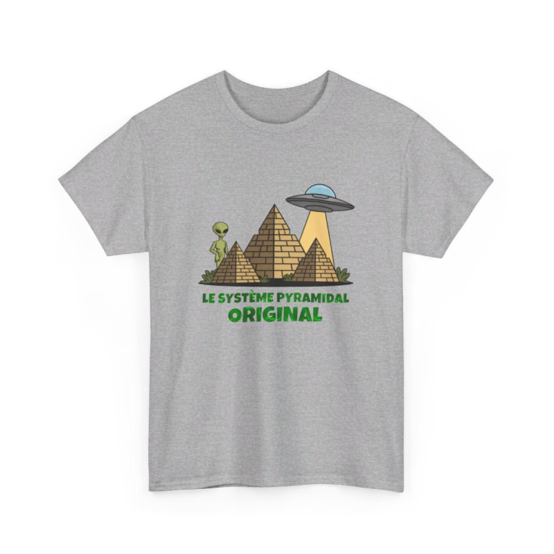 Tee shirt Alien Ovni Système Pyramidal  Soucoupe Volante Homme/Femme idée cadeau humour drole amusant