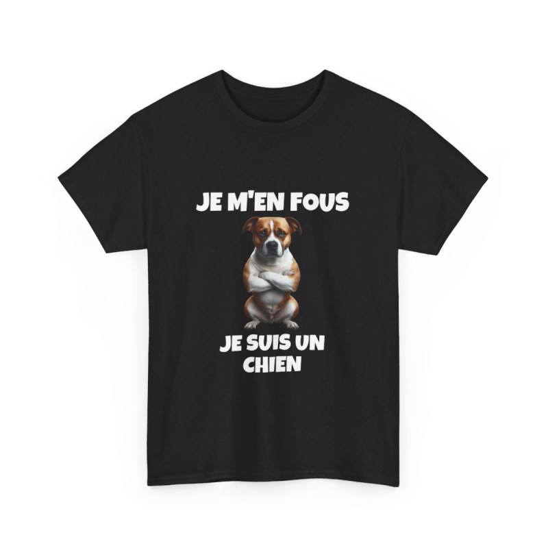 T shirt Animal Noir Je suis un chien idée cadeau humour humoristique amusant drole Homme/Femme