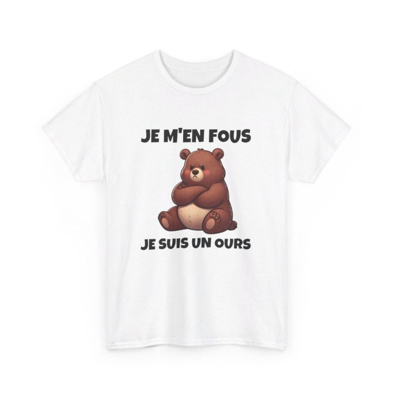 T shirt Animal Je suis un ours idée cadeau humour drole amusant humoristique pour homme et femme