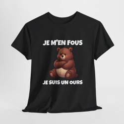 T shirt Animal Je suis un ours Noir idée cadeau humour drole amusant humoristique pour homme et femme