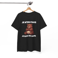 T shirt Animal Je suis un ours Noir idée cadeau humour drole amusant humoristique pour homme et femme