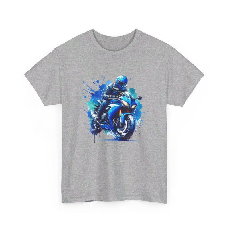Tee shirt Moto Bleue - Design Imprimé pour homme et femme t shirt motard